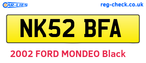 NK52BFA are the vehicle registration plates.