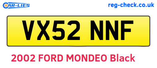 VX52NNF are the vehicle registration plates.