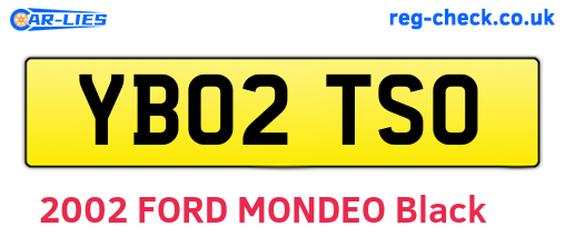 YB02TSO are the vehicle registration plates.