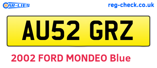 AU52GRZ are the vehicle registration plates.