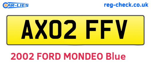 AX02FFV are the vehicle registration plates.