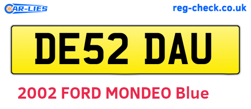 DE52DAU are the vehicle registration plates.