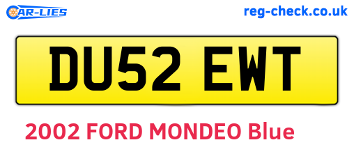 DU52EWT are the vehicle registration plates.