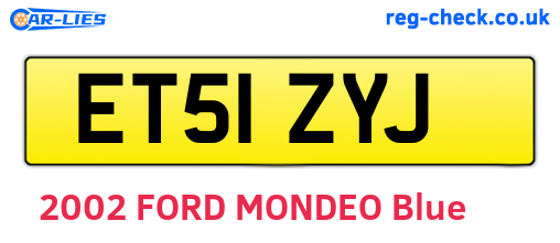 ET51ZYJ are the vehicle registration plates.