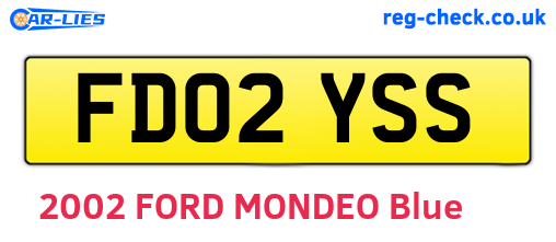 FD02YSS are the vehicle registration plates.
