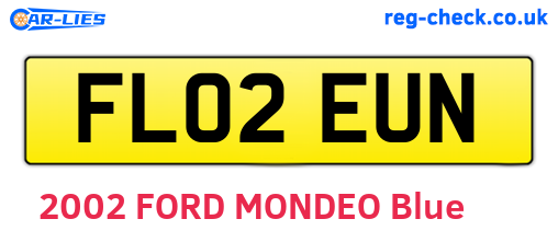 FL02EUN are the vehicle registration plates.