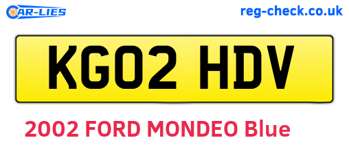 KG02HDV are the vehicle registration plates.