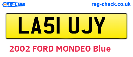 LA51UJY are the vehicle registration plates.