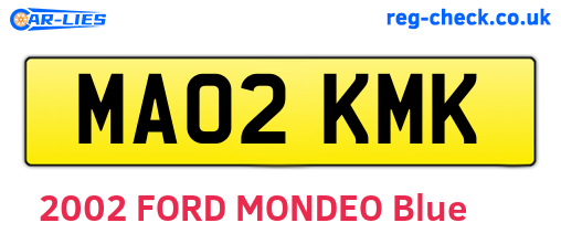 MA02KMK are the vehicle registration plates.