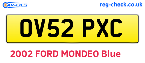 OV52PXC are the vehicle registration plates.