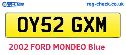 OY52GXM are the vehicle registration plates.