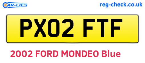 PX02FTF are the vehicle registration plates.