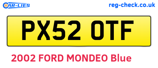 PX52OTF are the vehicle registration plates.