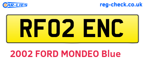 RF02ENC are the vehicle registration plates.