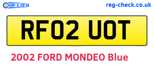 RF02UOT are the vehicle registration plates.