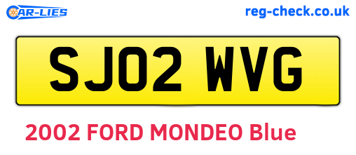 SJ02WVG are the vehicle registration plates.