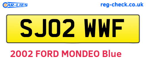 SJ02WWF are the vehicle registration plates.
