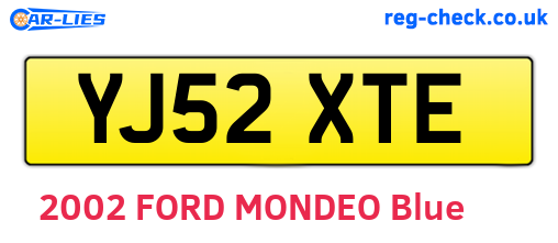 YJ52XTE are the vehicle registration plates.
