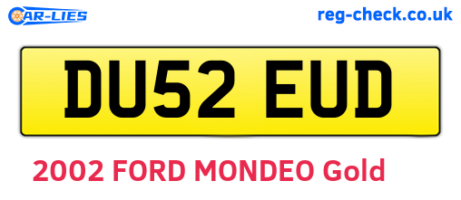 DU52EUD are the vehicle registration plates.