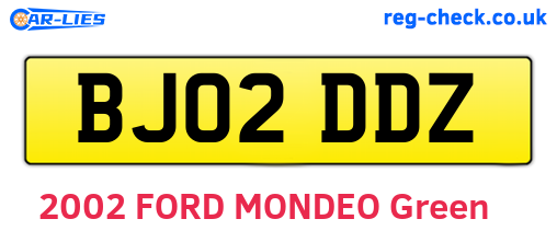 BJ02DDZ are the vehicle registration plates.