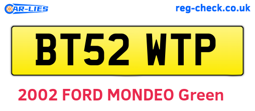 BT52WTP are the vehicle registration plates.