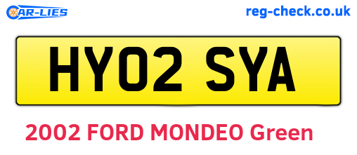 HY02SYA are the vehicle registration plates.