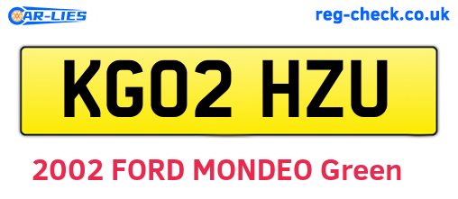 KG02HZU are the vehicle registration plates.