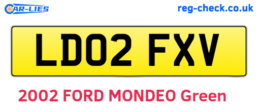 LD02FXV are the vehicle registration plates.
