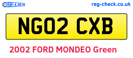 NG02CXB are the vehicle registration plates.