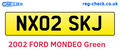 NX02SKJ are the vehicle registration plates.
