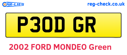 P30DGR are the vehicle registration plates.