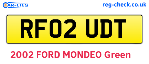 RF02UDT are the vehicle registration plates.