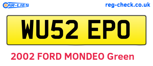 WU52EPO are the vehicle registration plates.