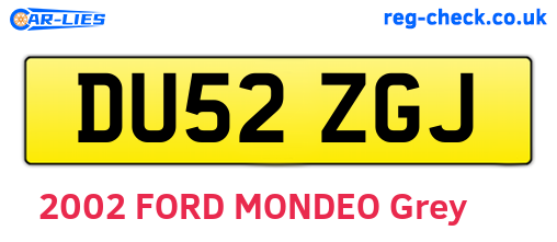 DU52ZGJ are the vehicle registration plates.