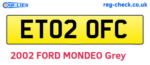 ET02OFC are the vehicle registration plates.