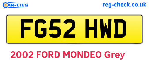 FG52HWD are the vehicle registration plates.