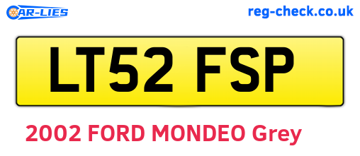 LT52FSP are the vehicle registration plates.