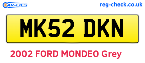 MK52DKN are the vehicle registration plates.