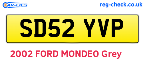 SD52YVP are the vehicle registration plates.