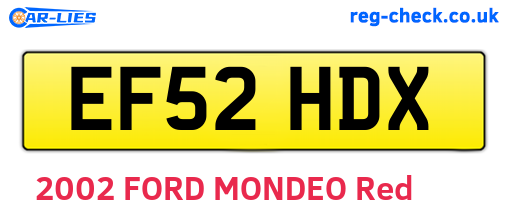 EF52HDX are the vehicle registration plates.