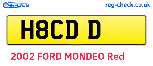 H8CDD are the vehicle registration plates.