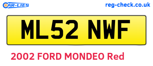 ML52NWF are the vehicle registration plates.