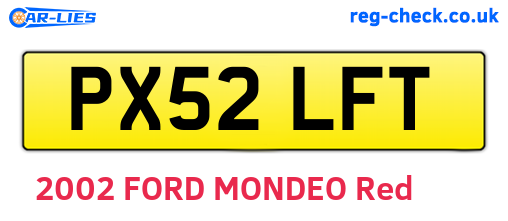 PX52LFT are the vehicle registration plates.
