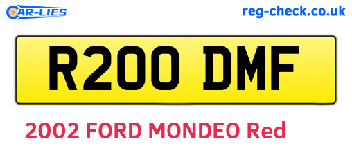 R200DMF are the vehicle registration plates.
