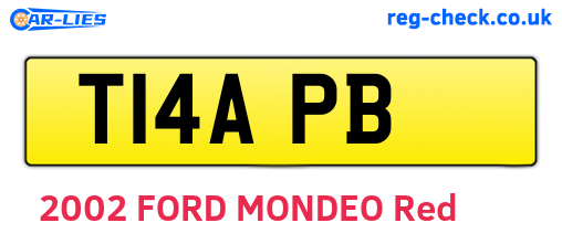 T14APB are the vehicle registration plates.