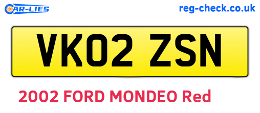 VK02ZSN are the vehicle registration plates.