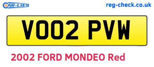 VO02PVW are the vehicle registration plates.