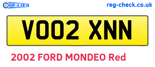 VO02XNN are the vehicle registration plates.