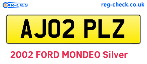 AJ02PLZ are the vehicle registration plates.