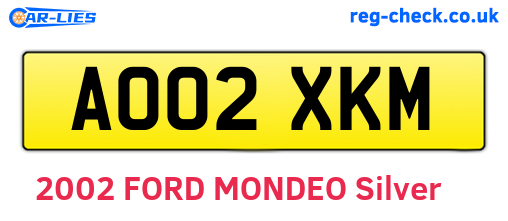 AO02XKM are the vehicle registration plates.